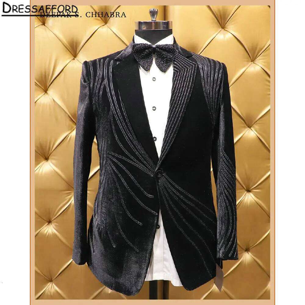 Formal Wear For Men Black Suit - Trajes de Boda Formales de Terciopelo