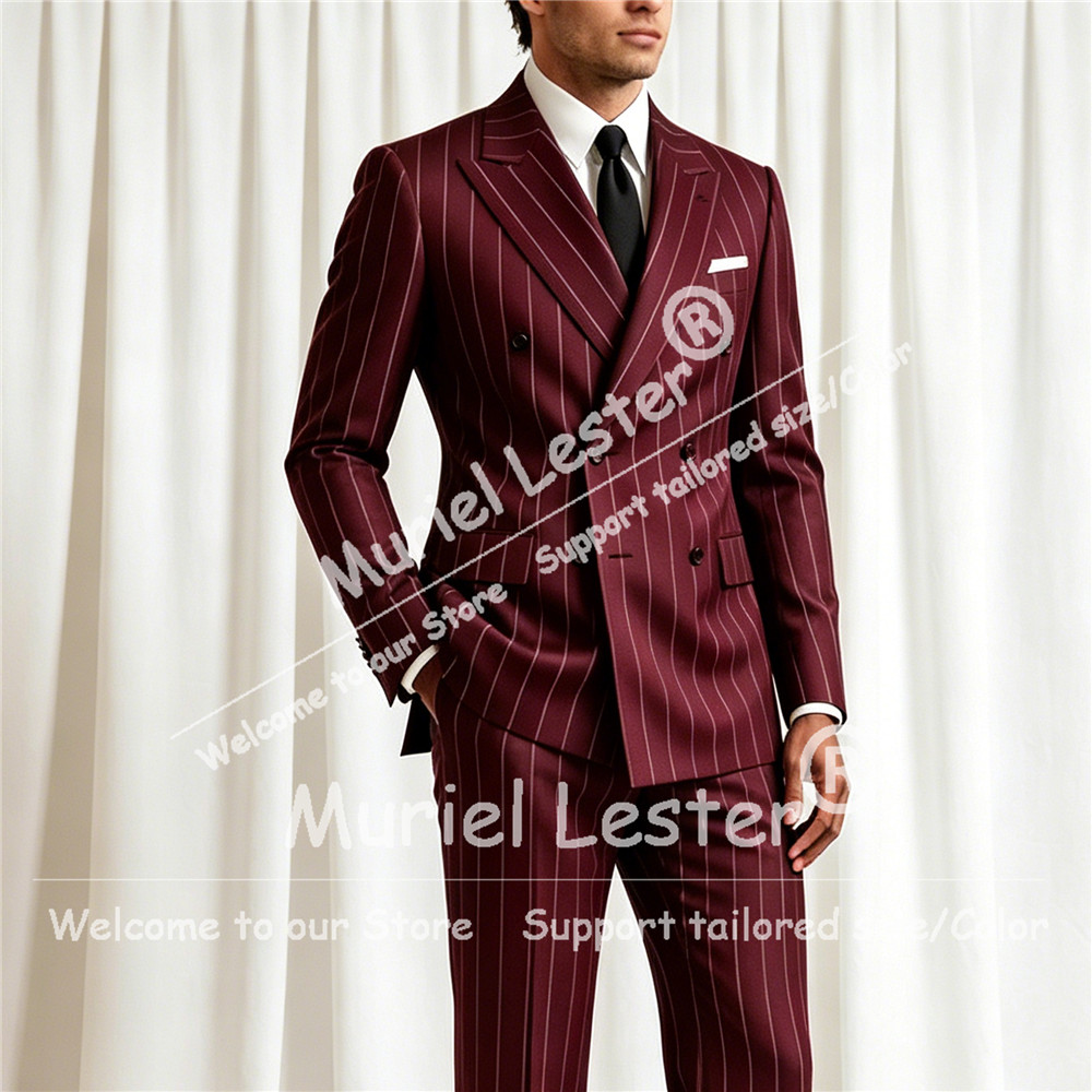 Men Formal Wear With Blazer - Elegante Traje de Rayas para Hombre,