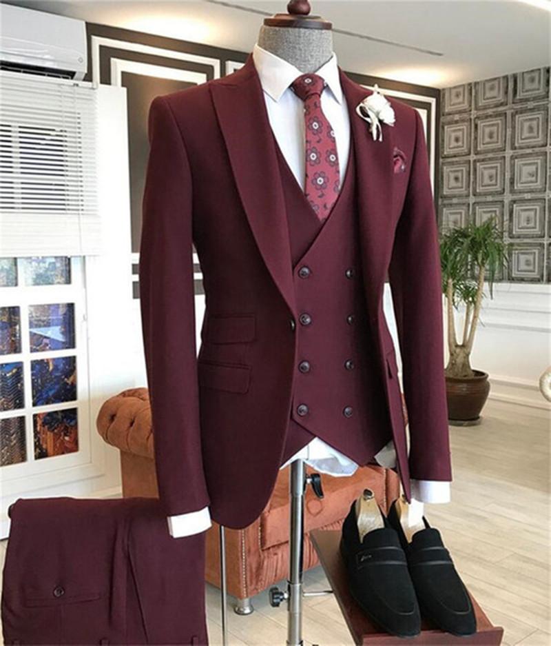 Men Formal Wear With Blazer - Chaleco de doble botonadura para hombre,