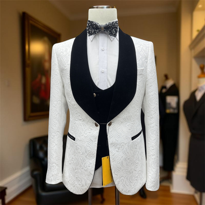 Formal Wear For Men Black Suit - Esmoquin de novio Floral para boda,