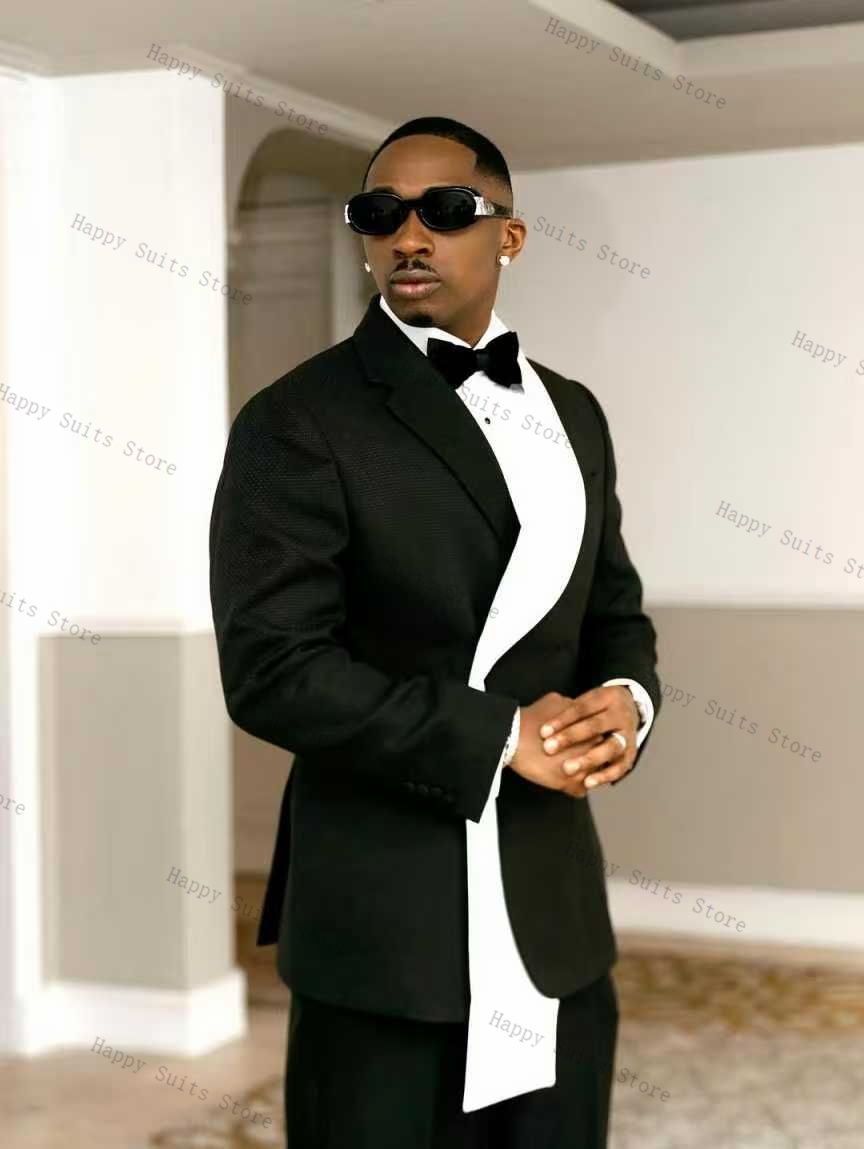Traje de Hombre Blanco y Negro - Formal Wear For Men Black Suit reseña y precio