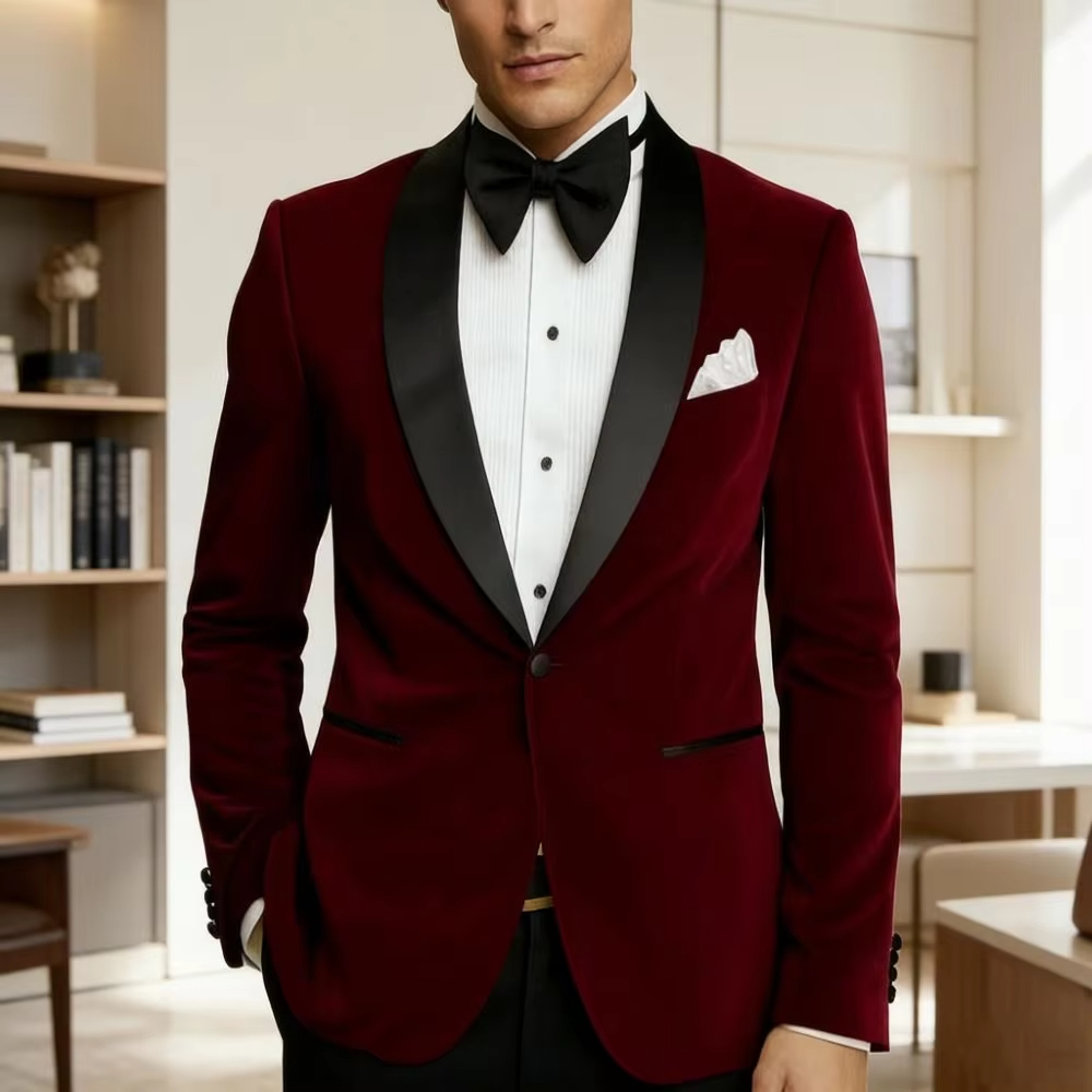 Blazer de terciopelo para homb - Formal Wear For Men Black Suit reseña y precio