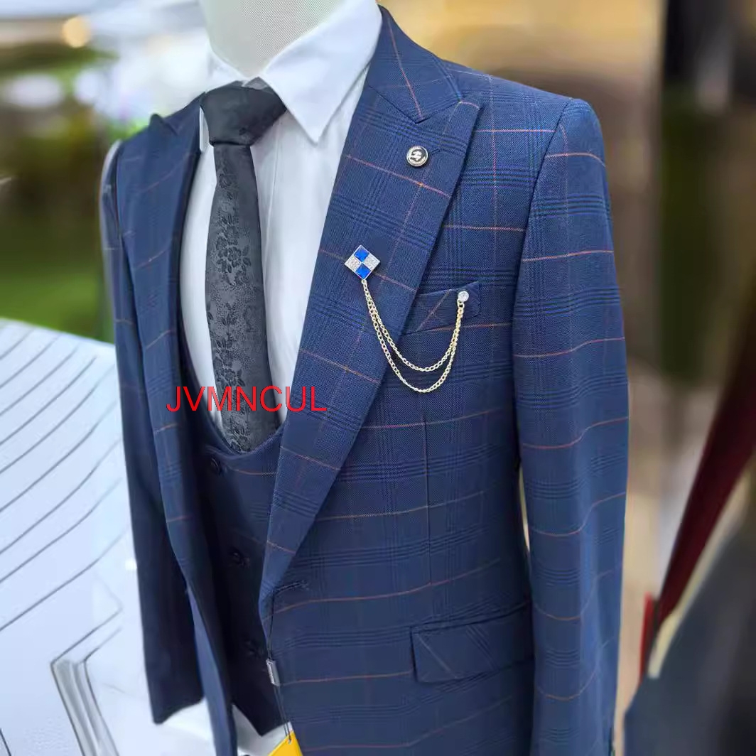 Traje de 3 Piezas a Cuadros pa - Men Formal Wear With Blazer reseña y precio