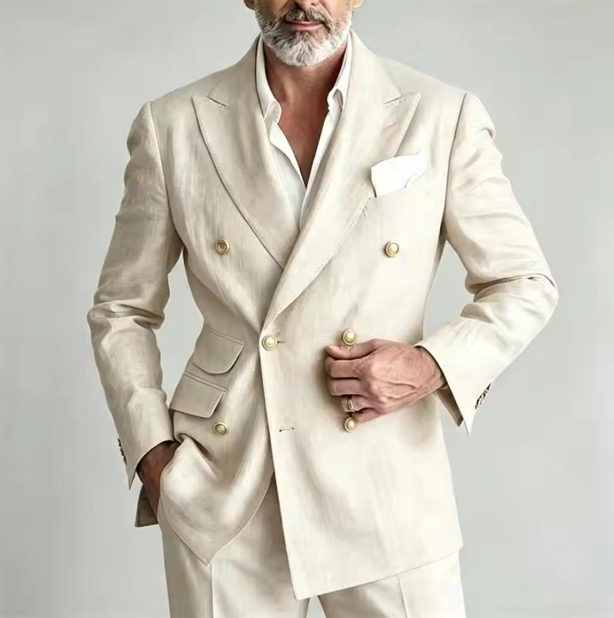 Traje de Lino para Hombre, Bla - Men Formal Wear With Blazer reseña y precio
