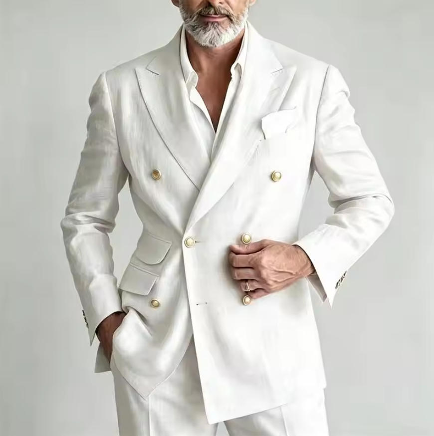 Traje de Lino para Hombre, Bla - Men Formal Wear With Blazer reseña y precio