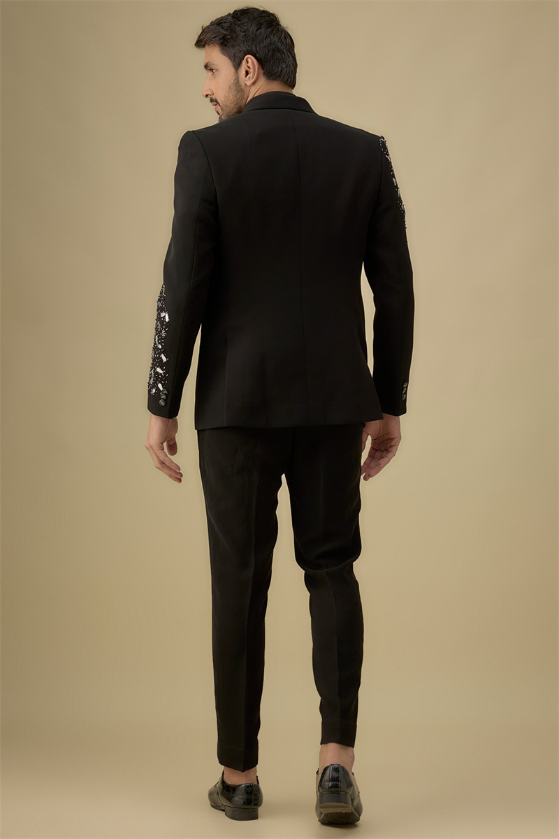 Conjunto de traje negro con cr - Formal Wear For Men Black Suit reseña y precio