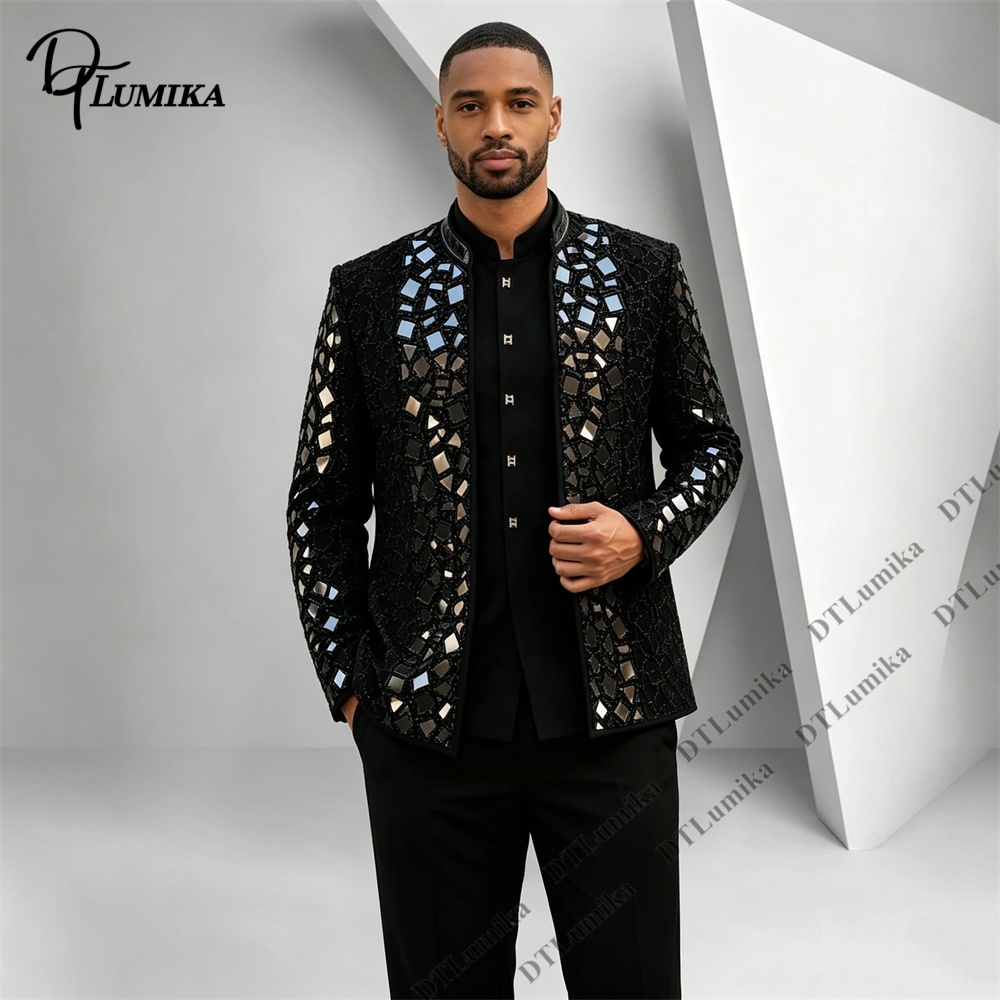 Traje de hombre negro con cuel - Men Formal Wear With Blazer reseña y precio