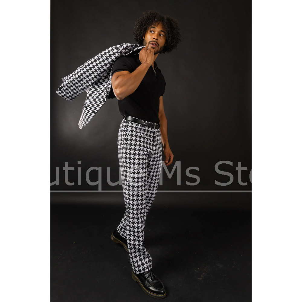 Traje de pata de gallo blanco  - Men Formal Wear With Blazer reseña y precio