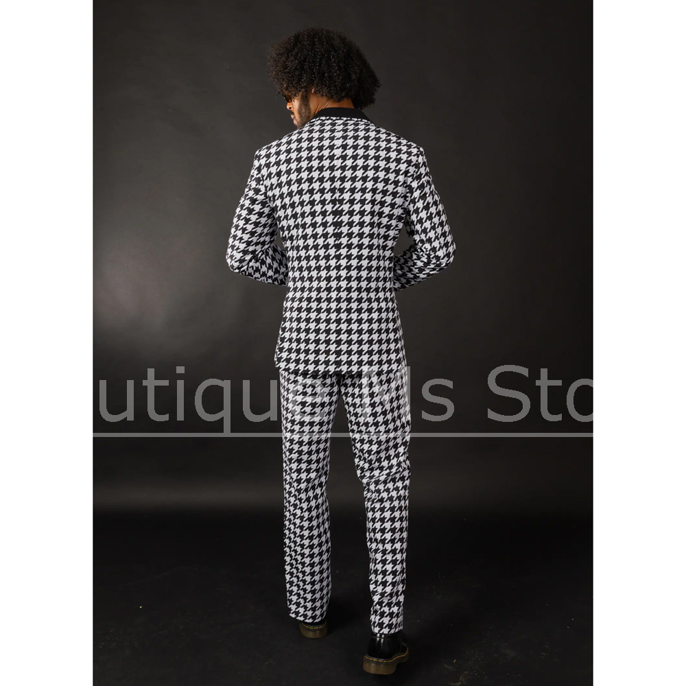 Traje de pata de gallo blanco  - Men Formal Wear With Blazer reseña y precio