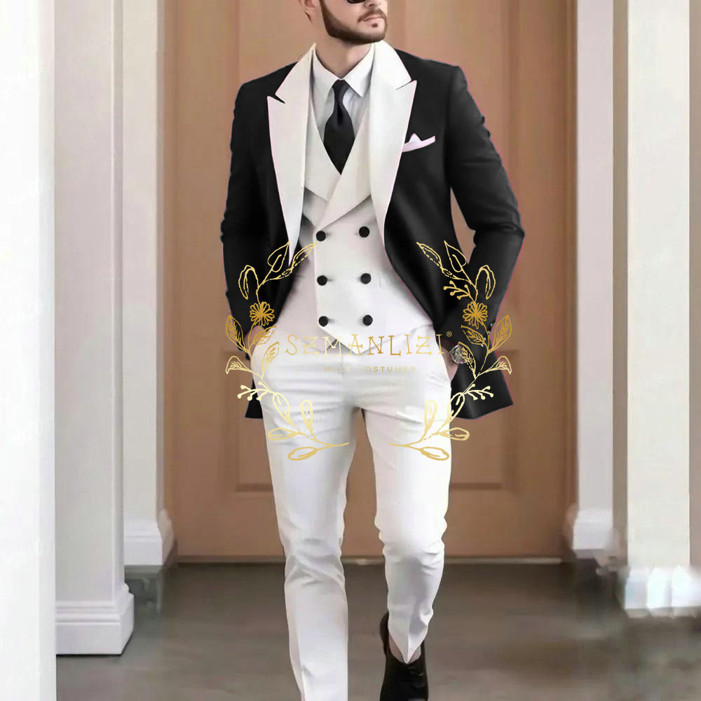 Traje elegante de 3 piezas col - Men Formal Wear Jacket reseña y precio