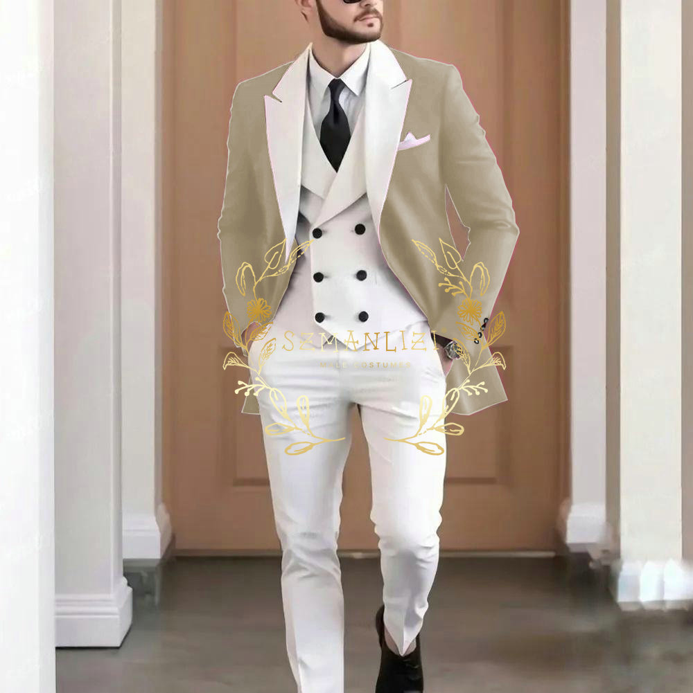 Traje elegante de 3 piezas col - Men Formal Wear Jacket reseña y precio