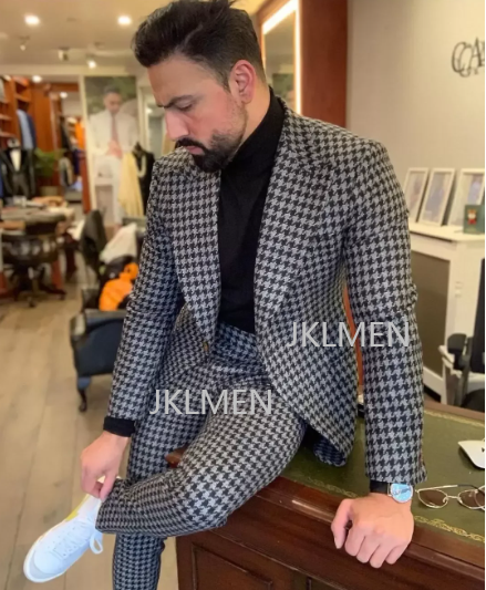 Trajes de pata de gallo para h - Men Formal Wear Jacket reseña y precio