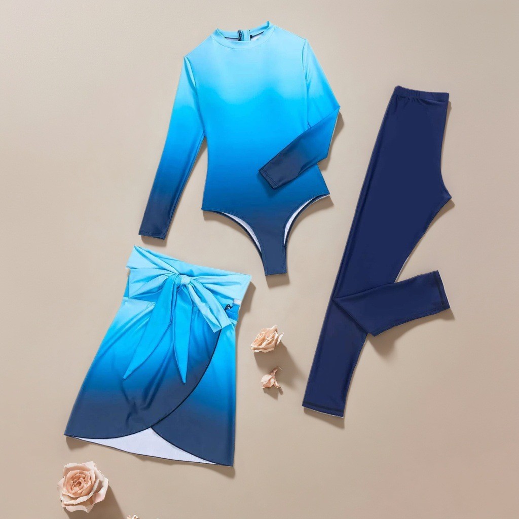 Traje de baño azul de manga la - Slim Fit Suit Set reseña y precio